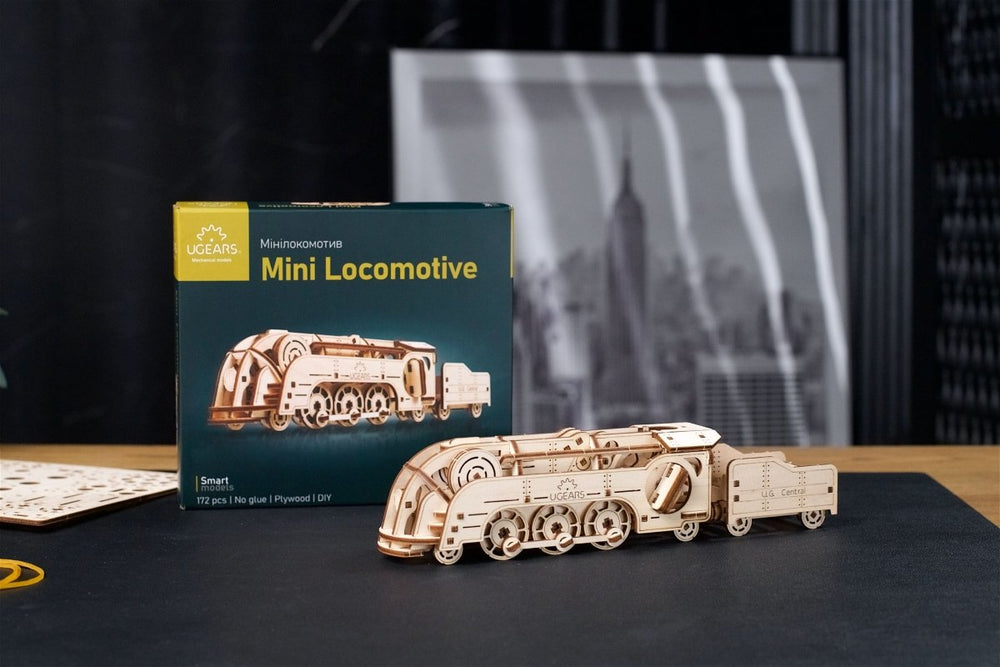 Ugears – Mini - Eisenbahn Modellzug | 3D Holzpuzzle - Lama Welt