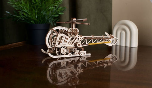 Ugears – Mini - Hubschrauber Diy - Helikopter | 3D Holzpuzzle - Lama Welt