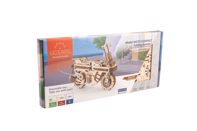Ugears – Moto Compact Klapproller Faltbarer Holzscooter | 3D Holzpuzzle - Lama Welt