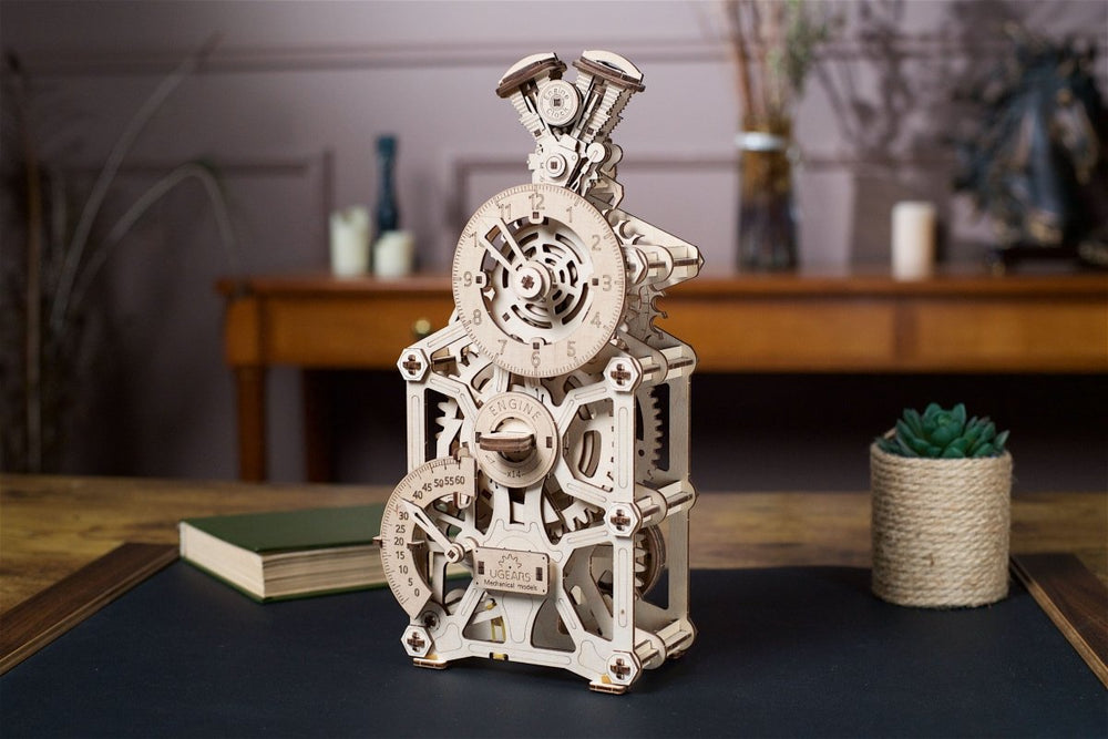 Ugears – Motoren - Uhr Zahnraduhr | 3D Holzpuzzle - Lama Welt