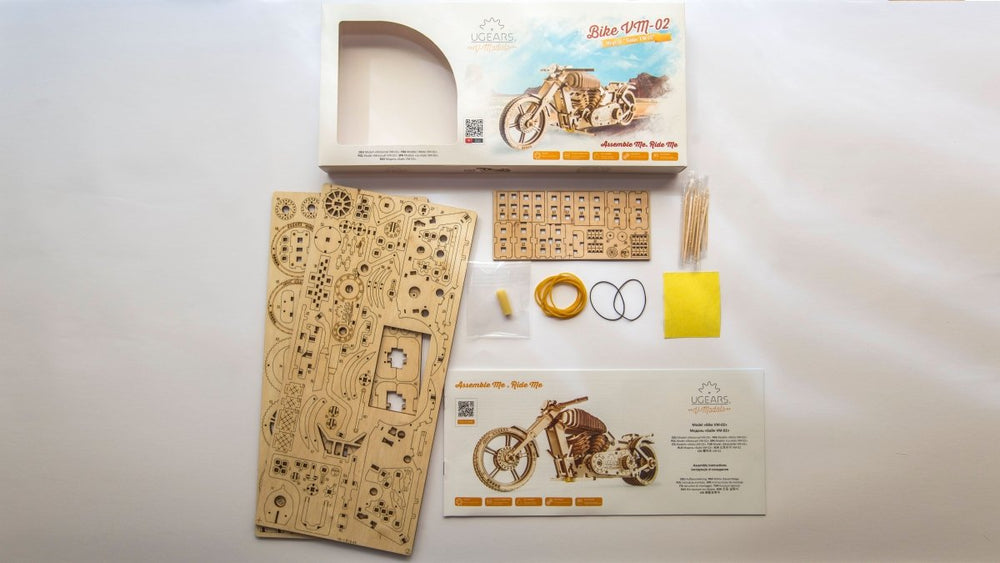 Ugears – Motorrad Vm - 02 Bike | 3D Holzpuzzle - Lama Welt