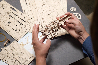 Ugears – Murmel - Stufenbahn Kugelbahn | 3D Holzpuzzle - Lama Welt
