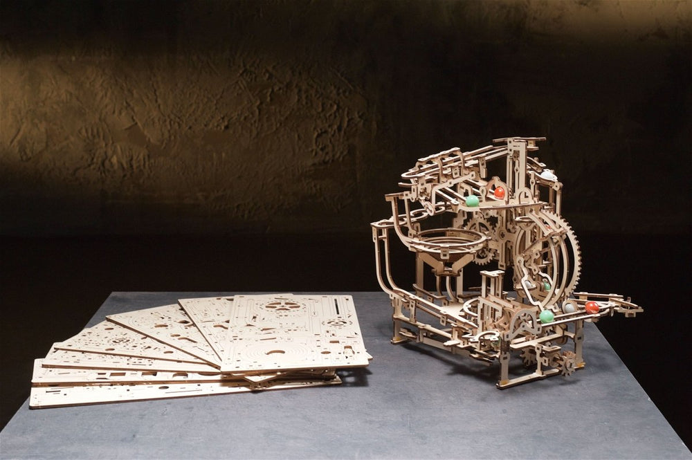 Ugears – Murmel - Stufenbahn Kugelbahn | 3D Holzpuzzle - Lama Welt