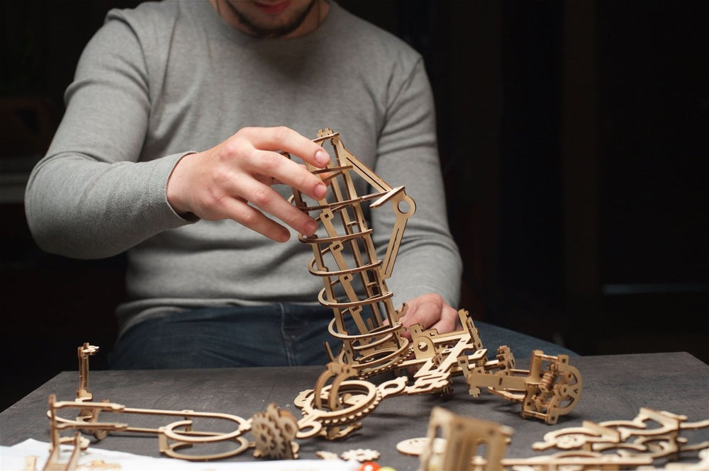 Ugears – Murmelbahn Mit Spiralaufzug Kugelbahn | 3D Holzpuzzle - Lama Welt