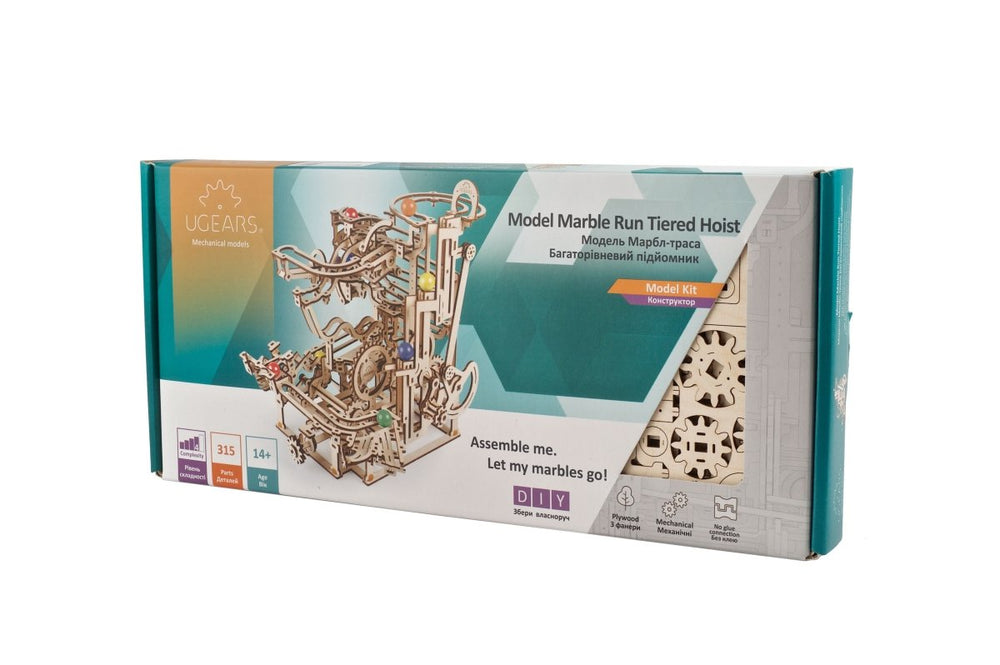 Ugears – Murmelbahn Mit Stufenwinde Modulare Kugelbahn | 3D Holzpuzzle - Lama Welt