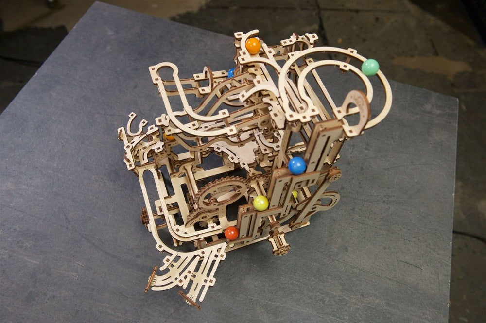Ugears – Murmelbahn Mit Stufenwinde Modulare Kugelbahn | 3D Holzpuzzle - Lama Welt