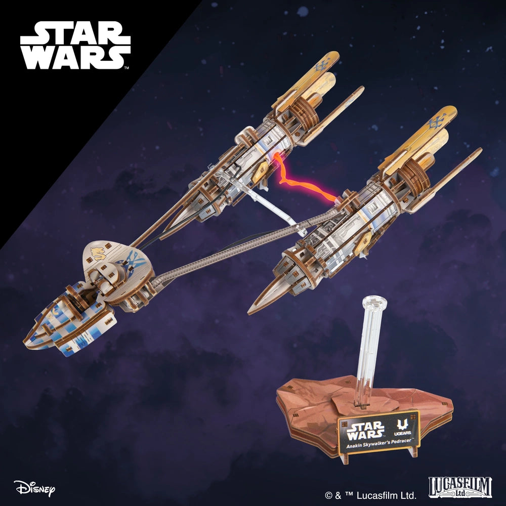 Ugears | Renn-Gleiter „Star Wars Anakin Skywalkers Podracer™“ | 3D Holzpuzzle