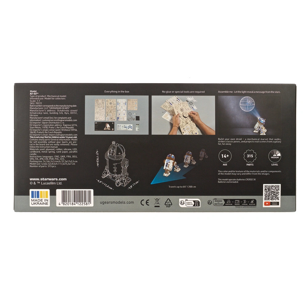 Ugears | Droid „Star Wars R2-D2™“ | 3D Holzpuzzle