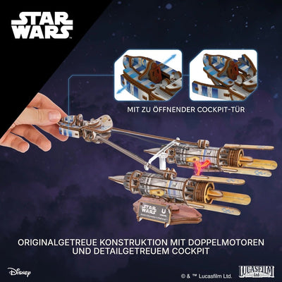 Ugears | Renn - Gleiter „Star Wars Anakin Skywalkers Podracer™“ | 3D Holzpuzzle - Lama Welt