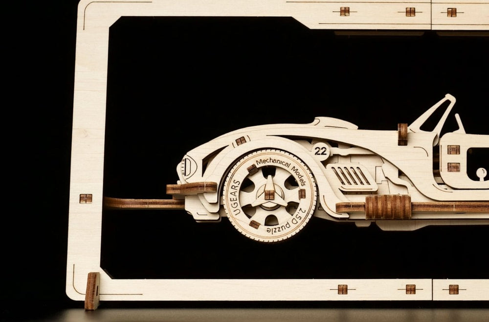 Ugears – Roadster Mk3 2,5D Fahrzeug - Modell | 3D Holzpuzzle - Lama Welt