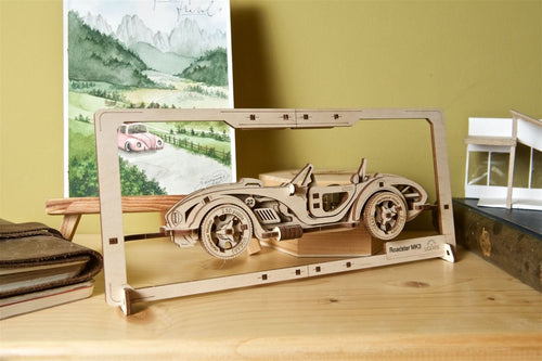 Ugears – Roadster Mk3 2,5D Fahrzeug - Modell | 3D Holzpuzzle - Lama Welt