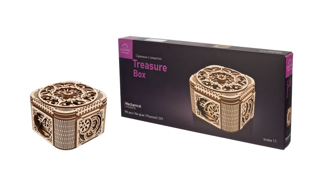 Ugears – Schatztruhe Aufbewahrungsbox | 3D Holzpuzzle - Lama Welt