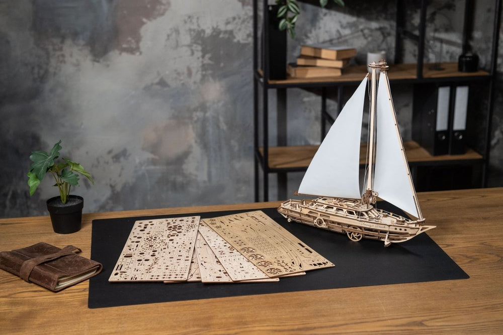 Ugears – Serenitys Traum Segelschiff | 3D Holzpuzzle - Lama Welt