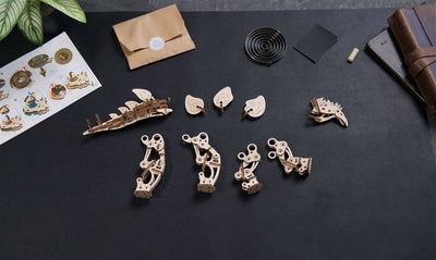 Ugears – Stegosaurus Dinosaurier | 3D Holzpuzzle - Lama Welt