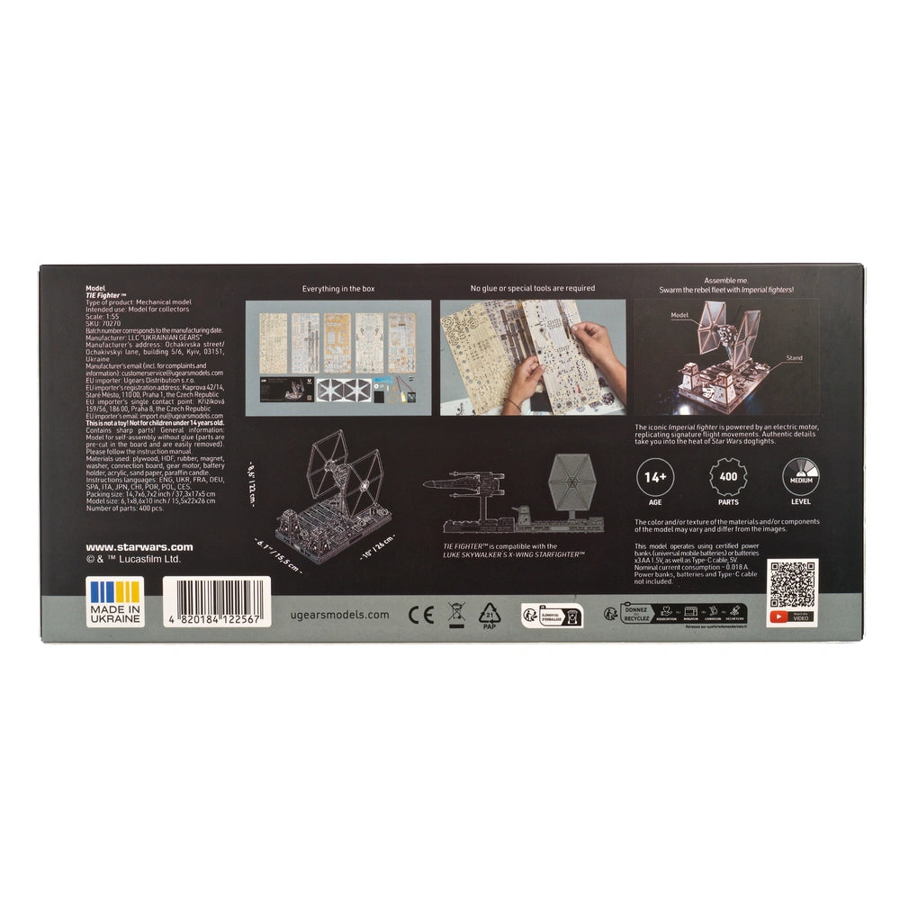 Ugears | Raumjäger „Star Wars TIE Fighter™“ | 3D Holzpuzzle