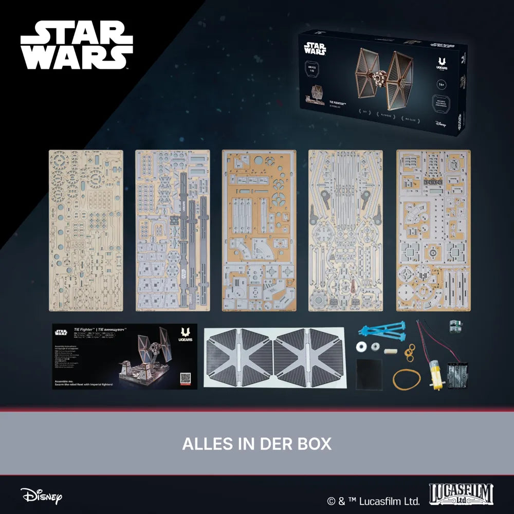 Ugears | Raumjäger „Star Wars TIE Fighter™“ | 3D Holzpuzzle