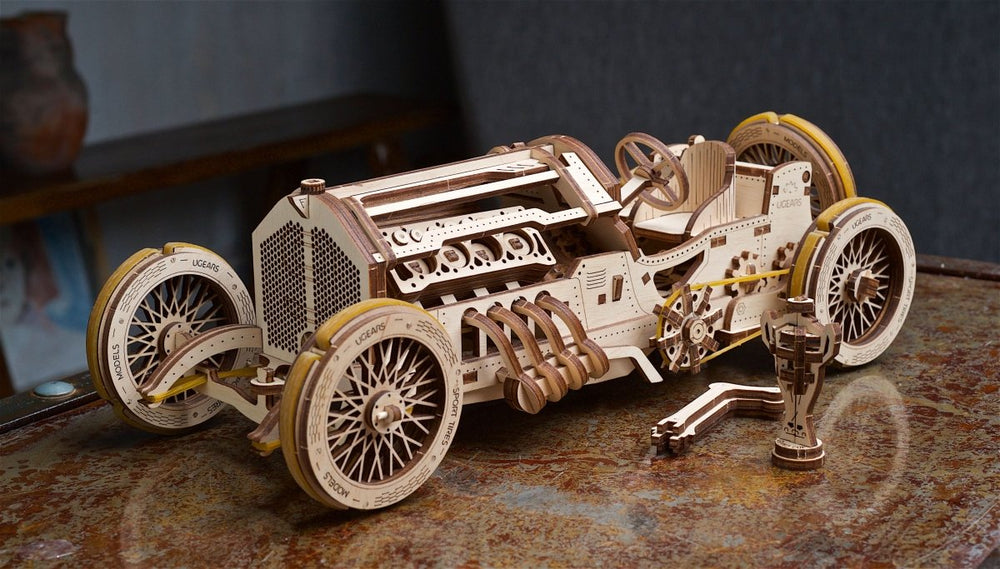Ugears – U - 9 Grand Prix Rennwagen Sportauto | 3D Holzpuzzle - Lama Welt
