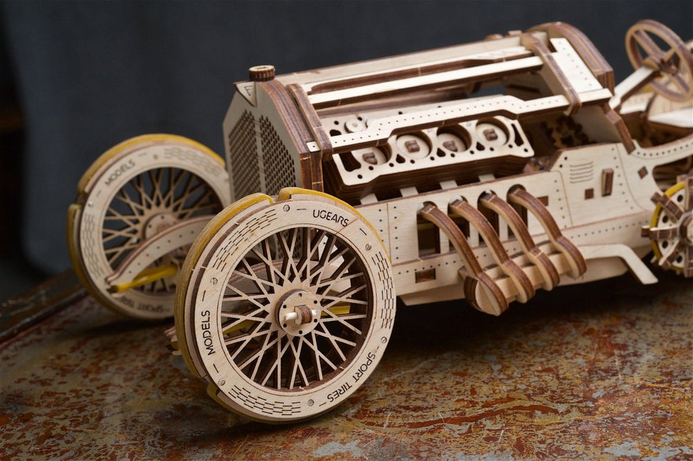 Ugears – U - 9 Grand Prix Rennwagen Sportauto | 3D Holzpuzzle - Lama Welt