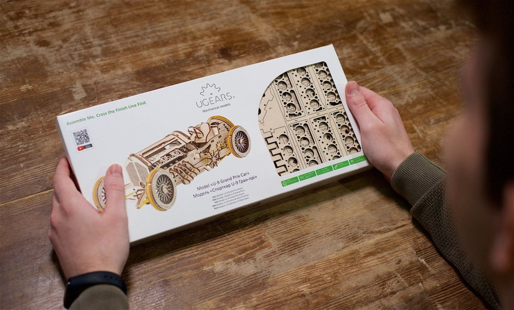 Ugears – U - 9 Grand Prix Rennwagen Sportauto | 3D Holzpuzzle - Lama Welt