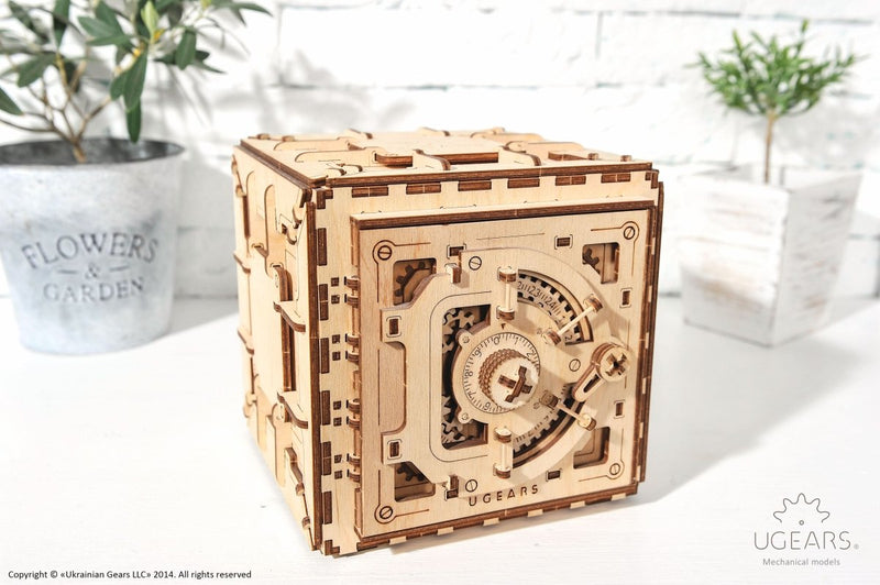 Ugears – Ugears 3D Puzzle Tresor Holz - Mechanisches Geschenk | 3D Holzpuzzle - Lama Welt