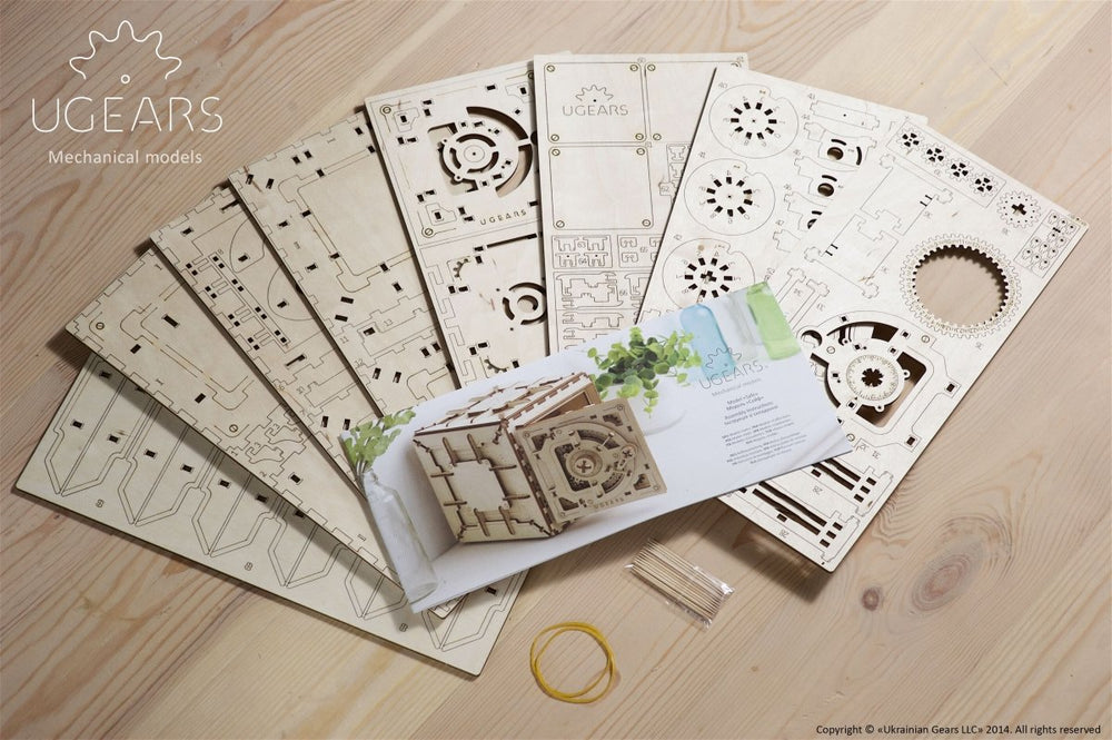 Ugears – Ugears 3D Puzzle Tresor Holz - Mechanisches Geschenk | 3D Holzpuzzle - Lama Welt