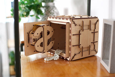 Ugears – Ugears 3D Puzzle Tresor Holz - Mechanisches Geschenk | 3D Holzpuzzle - Lama Welt