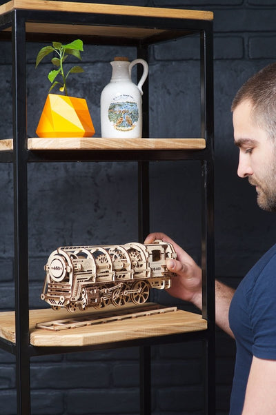 Ugears – Ugears Dampflokomotive Holzbausatz – 3D Modellbausatz Aus Holz | 3D Holzpuzzle - Lama Welt
