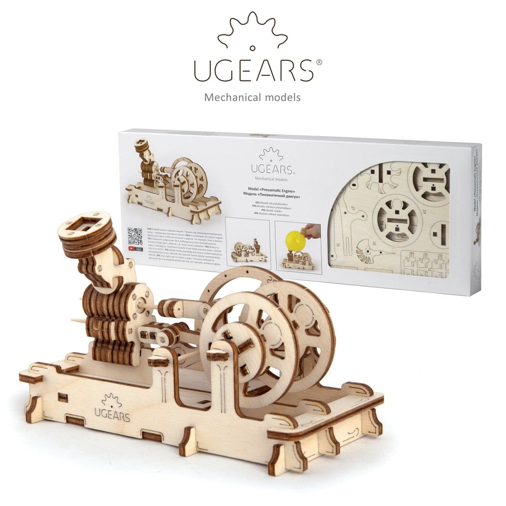 Ugears – Ugears Luftmotor Bausatz Holz – Mechanisches 3D - Modell | 3D Holzpuzzle - Lama Welt