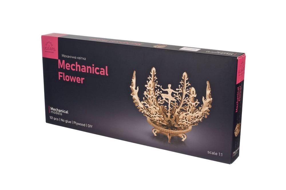 Ugears – Ugears Mechanische Blume Bausatz – 3D Holzmodell Bausatz | 3D Holzpuzzle - Lama Welt