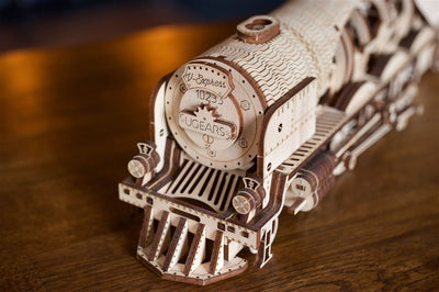 Ugears – V - Express Dampflokomotive Mit Tender Wagen | 3D Holzpuzzle - Lama Welt