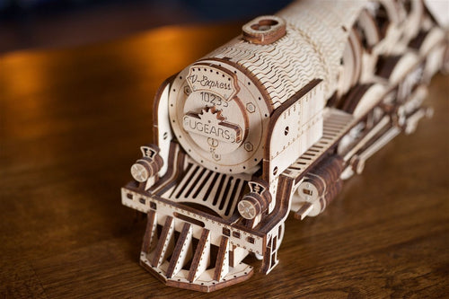 Ugears – V - Express Dampflokomotive Mit Tender Wagen | 3D Holzpuzzle - Lama Welt