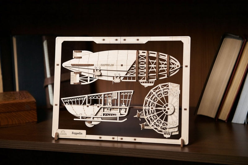 Ugears – Zeppelin 2,5D Puzzle Luftschiff Modell | 3D Holzpuzzle - Lama Welt