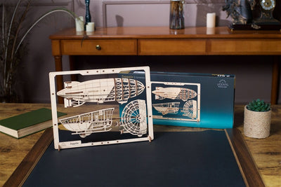 Ugears – Zeppelin 2,5D Puzzle Luftschiff Modell | 3D Holzpuzzle - Lama Welt