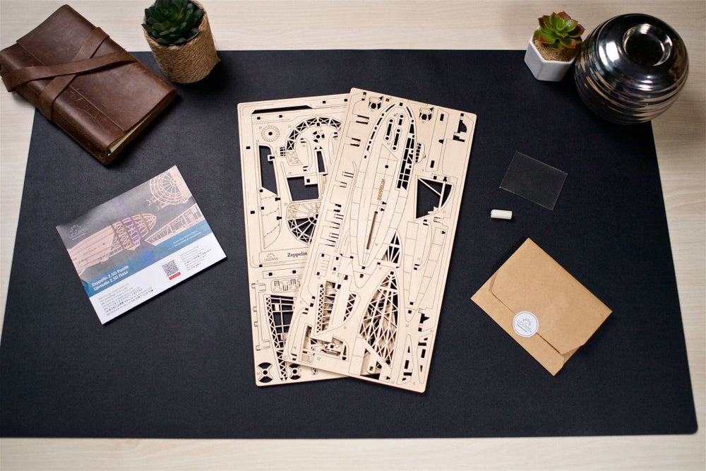 Ugears – Zeppelin 2,5D Puzzle Luftschiff Modell | 3D Holzpuzzle - Lama Welt