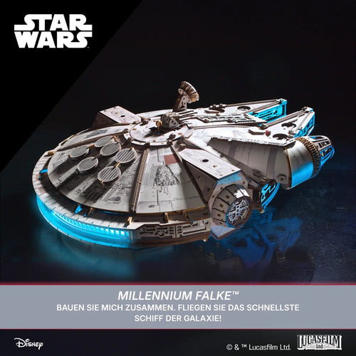 Ugears | Raumgleiter „Star Wars Millennium Falke<sup>™</sup>“ | 3D Holzpuzzle