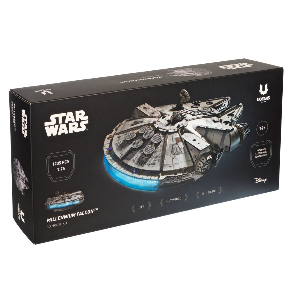 Ugears | Raumgleiter „Star Wars Millennium Falke™“ | 3D Holzpuzzle