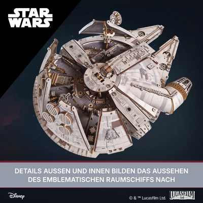 Ugears | Raumgleiter „Star Wars Millennium Falke™“ | 3D Holzpuzzle