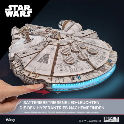 Ugears | Raumgleiter „Star Wars Millennium Falke™“ | 3D Holzpuzzle
