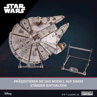 Ugears | Raumgleiter „Star Wars Millennium Falke™“ | 3D Holzpuzzle