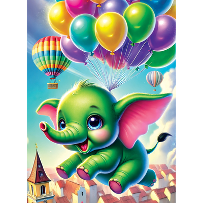 WOODEN.CITY – Abenteuer Mit Fliegenden Elefanten | 3D Holzpuzzle - Lama Welt