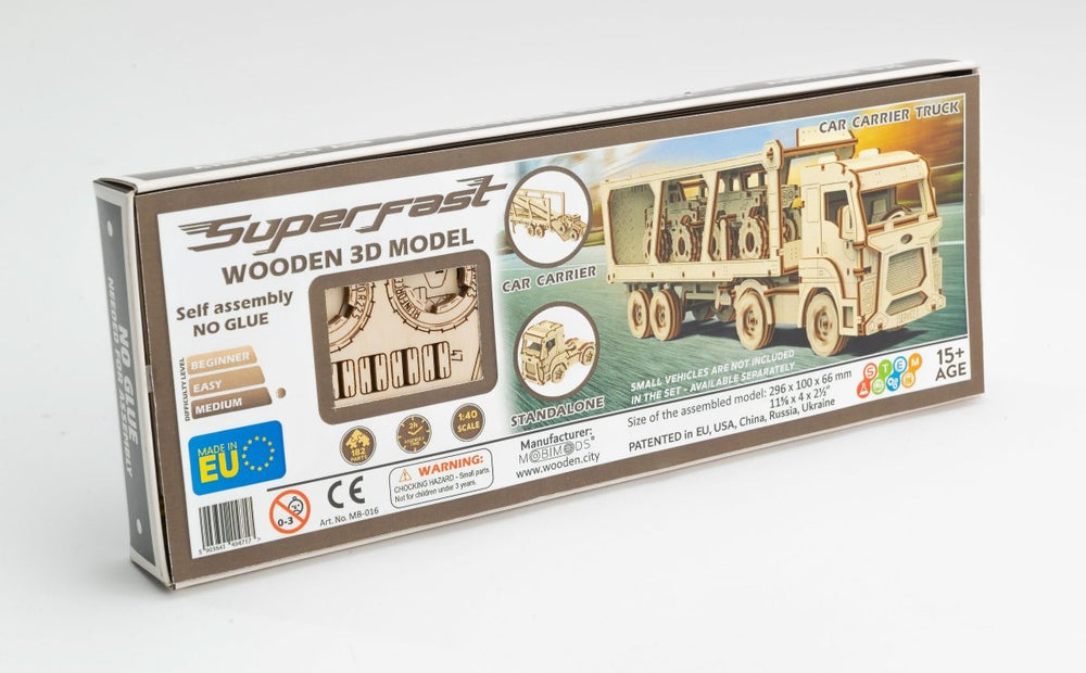 WOODEN.CITY – Auto - Transporter | 3D Holzpuzzle - Lama Welt