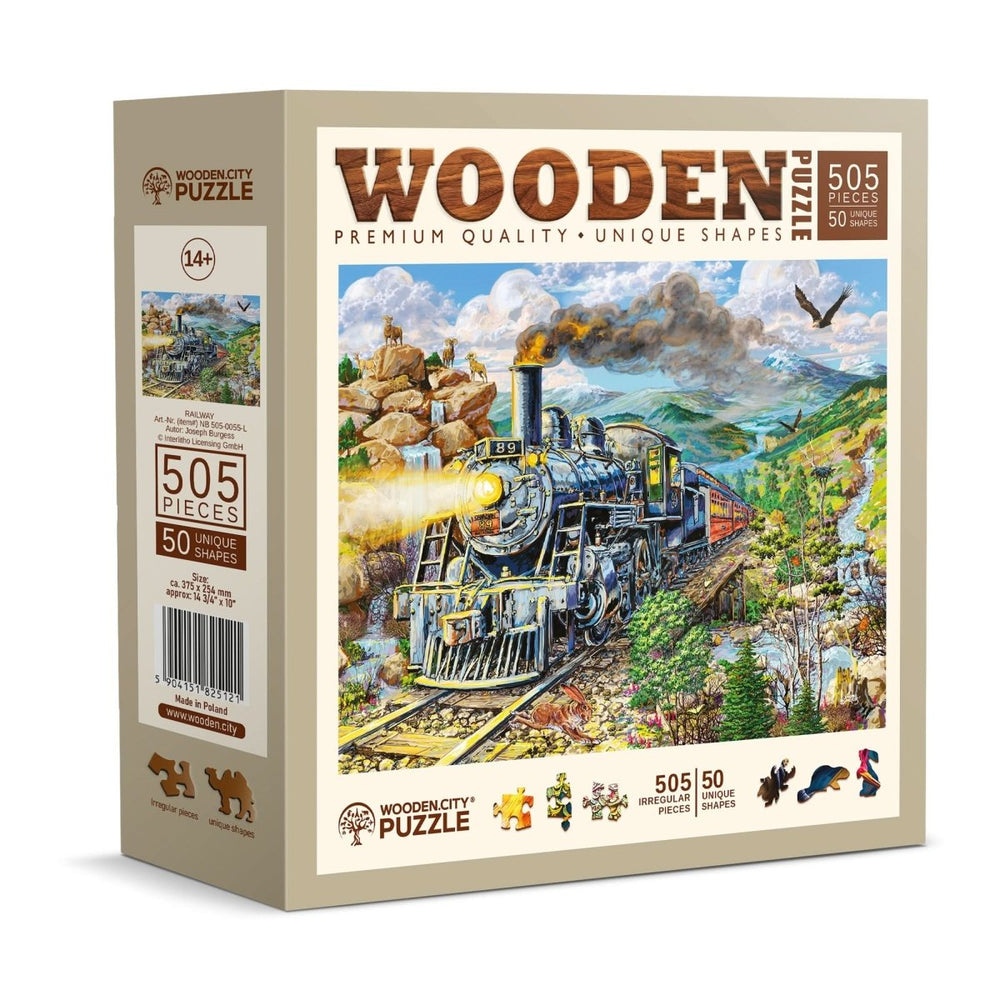 WOODEN.CITY – Bahnstrecke | 3D Holzpuzzle - Lama Welt