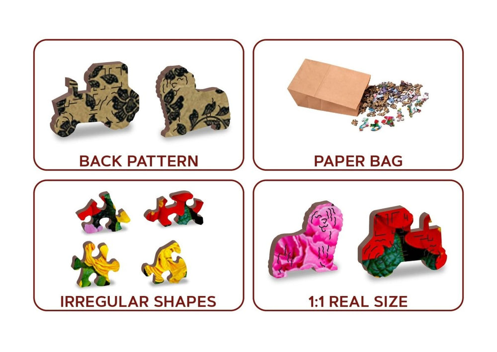 WOODEN.CITY – Blühende Blumen | 3D Holzpuzzle - Lama Welt