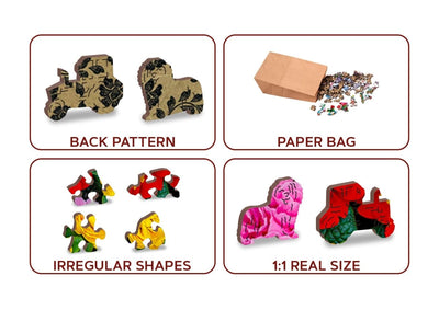 WOODEN.CITY – Blühende Blumen | 3D Holzpuzzle - Lama Welt