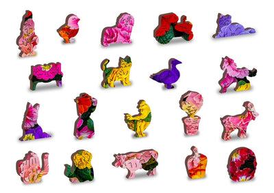 WOODEN.CITY – Blühende Blumen | 3D Holzpuzzle - Lama Welt