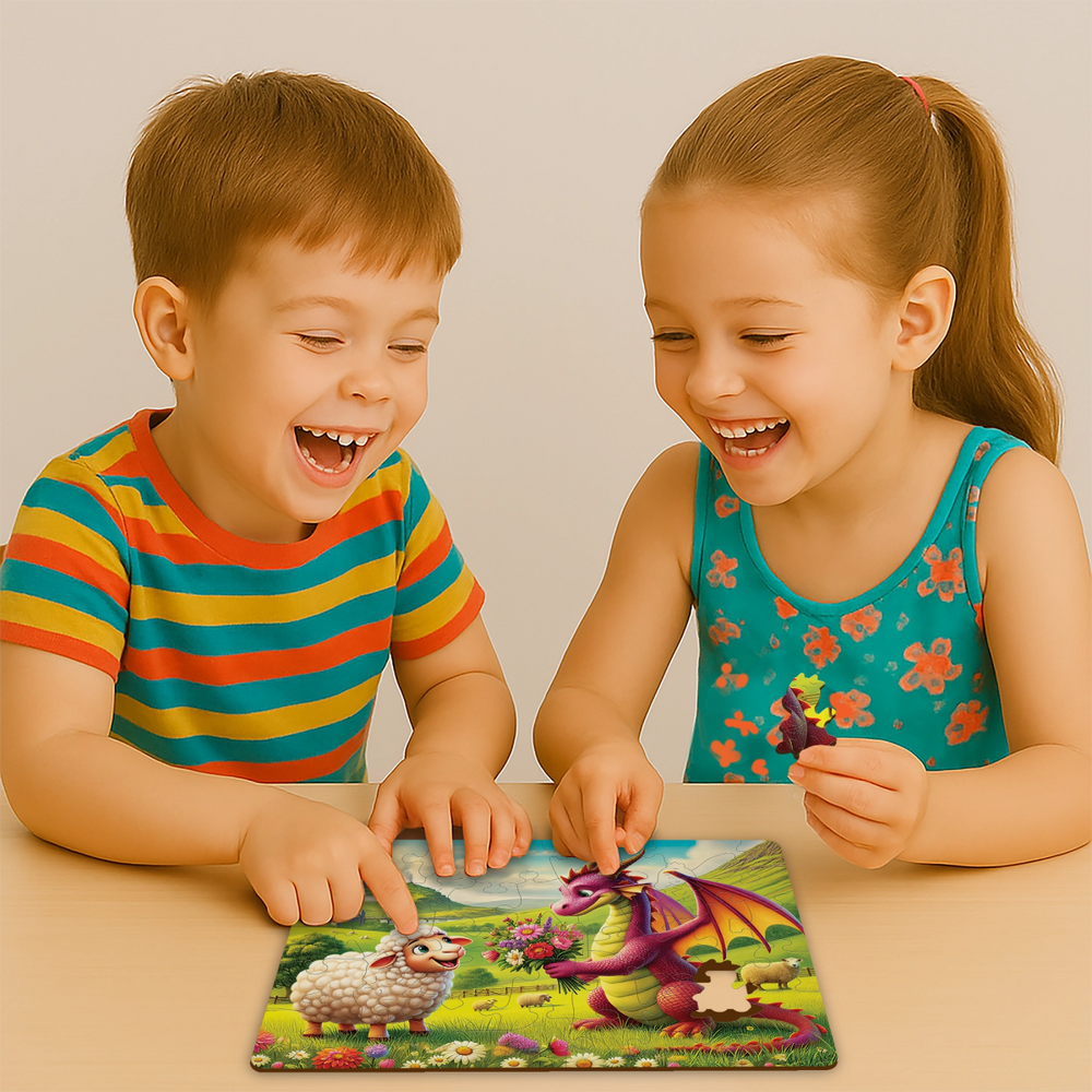 WOODEN.CITY – Blumen Für Einen Freund | 3D Holzpuzzle - Lama Welt