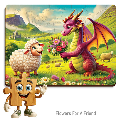 WOODEN.CITY – Blumen Für Einen Freund | 3D Holzpuzzle - Lama Welt