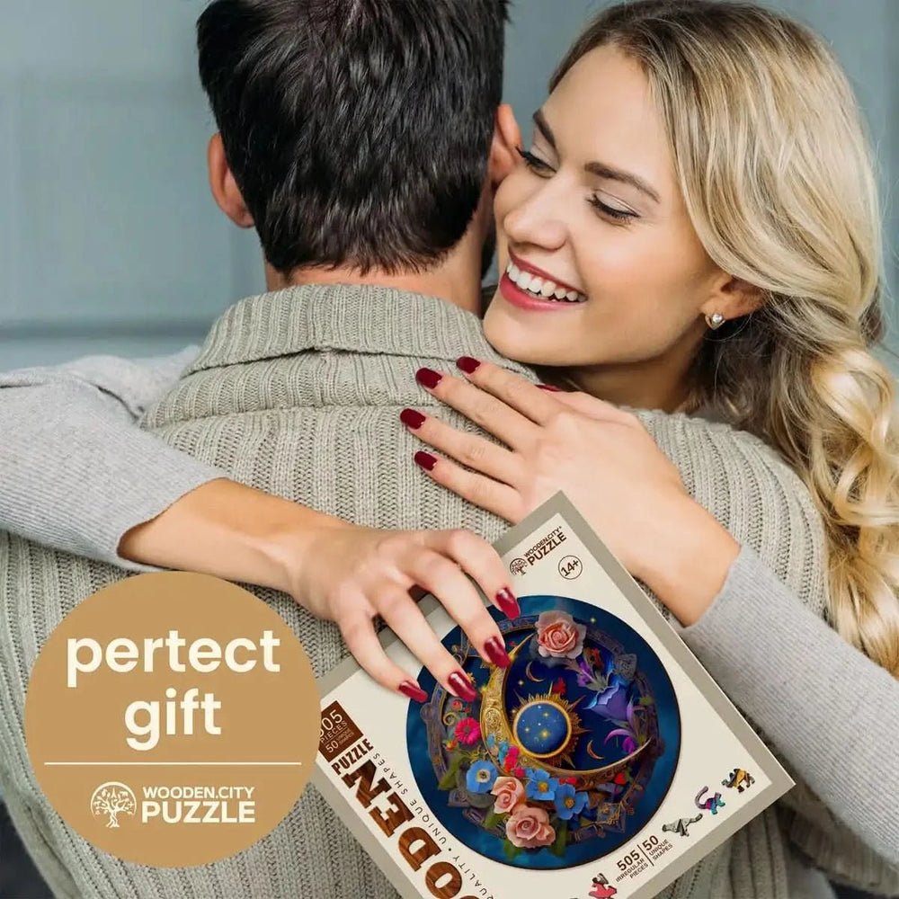 WOODEN.CITY – Blumenmond | 3D Holzpuzzle - Lama Welt