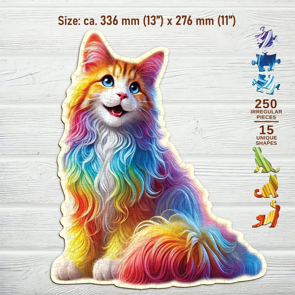 WOODEN.CITY – Bunte Katzenfantasie | 3D Holzpuzzle - Lama Welt