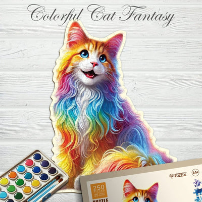 WOODEN.CITY – Bunte Katzenfantasie | 3D Holzpuzzle - Lama Welt